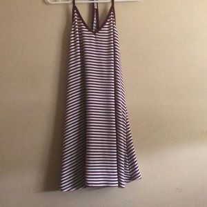 a red and white striped dress